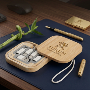 5 in 1 sustainable bamboo travel cable kit